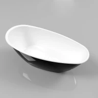 Ванна из литьевого мрамора Whitecross Spinel B 0210.155073.10100 155x73 см, отдельностоящая, белый глянец/черный глянец