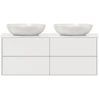 Тумба под раковину Belux Джаз НП 120-04 4810924283085 122 см, подвесная, со столешницей, белый глянец