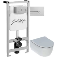 Комплект подвесной унитаз Geberit iCon 500.784.01.1 + система инсталляции Jacob Delafon E5504-NF + E4326-CP
