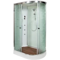 Душевая кабина 120x80x220 см Deto EM1512LGM матовое с прозрачным узором