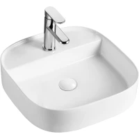 Раковина-чаша AQUAme AQM5013 45x45 см, накладная, белый глянец