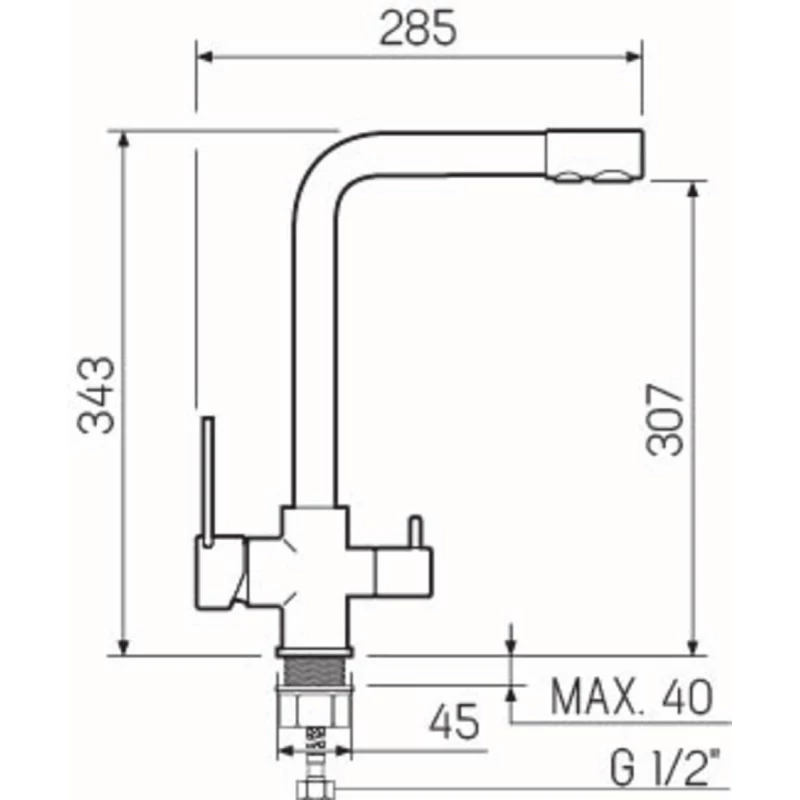 Смеситель для кухни с подключением к фильтру РМС SL130-015F eco