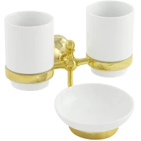 Стакан двойной с мыльницей Veragio Gialetta Dorato VR.GIL-6443.DO