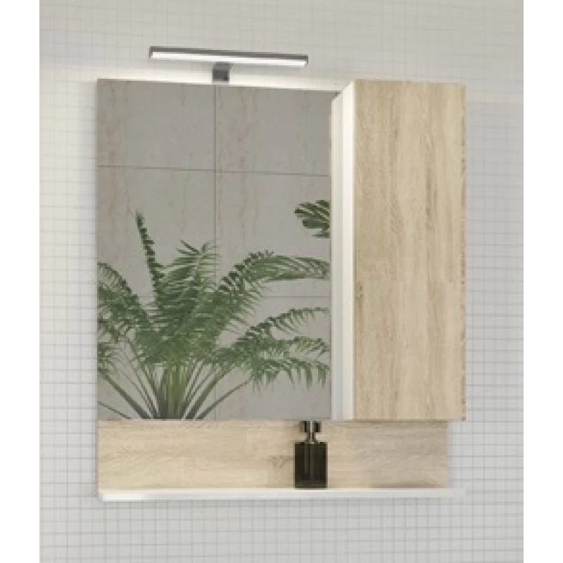 Зеркальный шкаф 70x80 см дуб сонома/белый Comforty Рига 00004142212