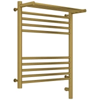 Полотенцесушитель электрический 600x500 состаренная латунь МЭМ правый Сунержа Богема с полкой 3.0 051-5807-6050