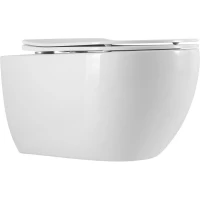 Унитаз подвесной Art&Max Siena AM221CHR/SC безободковый, с сиденьем микролифт, белый