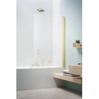 Шторка на ванну Radaway Nes Brushed Light Gold PND I 110 Right 10010110-98-01R 110 см R, профиль светлое золото матовый, стекло прозрачное