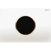 Кнопка смыва Geberit Sigma 10 115.907.KK.1 для инсталляции, бесконтактная, питание от сети, белый/позолота