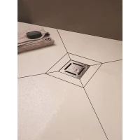 Душевой трап Berges Zentrum Norma 090463 148x148/50x75x110 мм, с решеткой, перфорированный, матовый хром