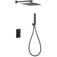 Душевой комплект Allen Brau Infinity 5.21016-31 300 мм, с термостатом, черный матовый