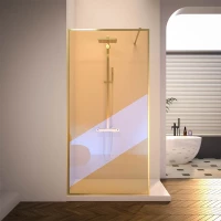 Душевая перегородка Veconi Korato KR81GС-70-09-C8 70 см, профиль золотой матовый, стекло хамелеон