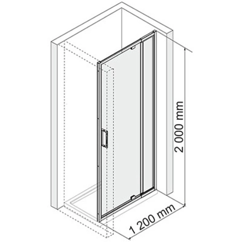 Душевая дверь 115-125 см прозрачное стекло WasserKRAFT BERKEL 48P05