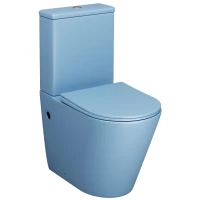 Унитаз-компакт Grossman GR-4480BSMS безободковый, с сиденьем микролифт, голубой матовый
