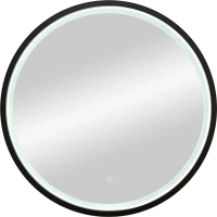 Зеркало Misty Альферац АЛЬ-02-60-14 60x60 см, с LED-подсветкой, сенсорным выключателем, диммером, черный матовый