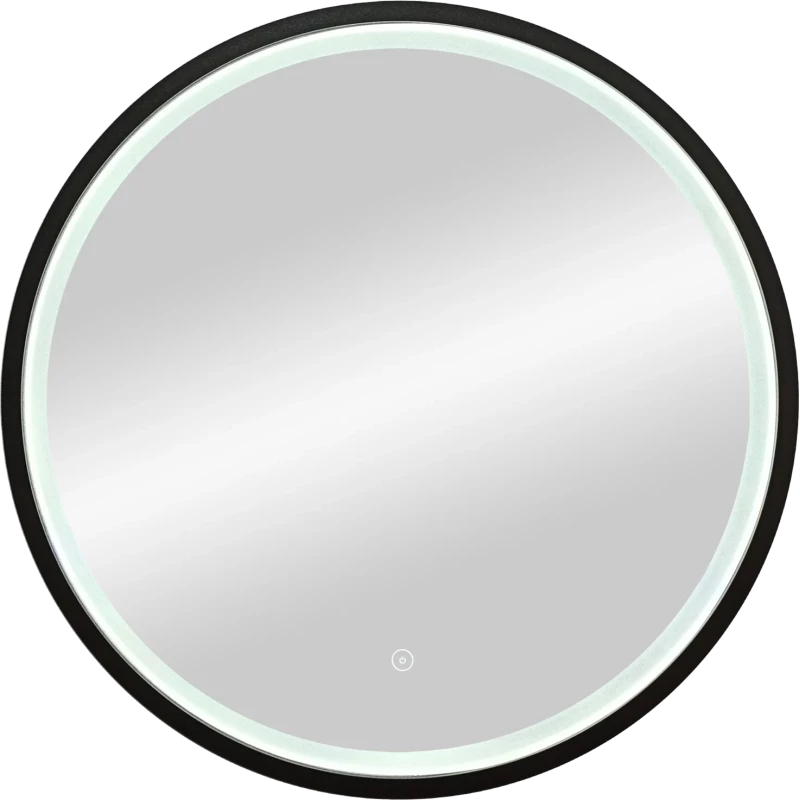 Зеркало Misty Альферац АЛА-02-800-14 60x60 см, с LED-подсветкой, сенсорным выключателем, диммером, черный матовый