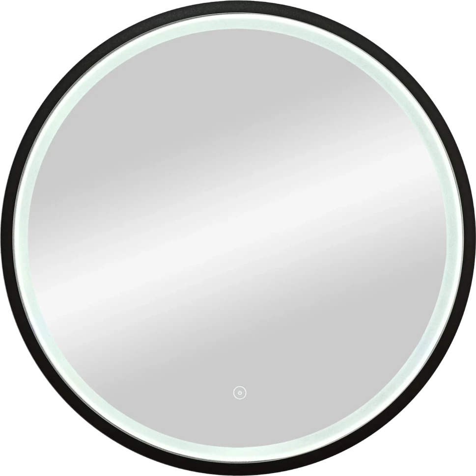 Зеркало Misty Альферац АЛА-02-800-14 60x60 см, с LED-подсветкой, сенсорным выключателем, диммером, черный матовый зеркало vincea led 100х80 c сенсорным выключателем и диммером антизапотевание vlm 3vc100 2