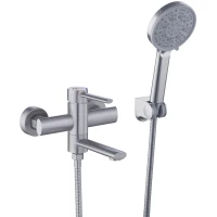 Смеситель для ванны Fashun A53034 с душевым гарнитуром, сатин