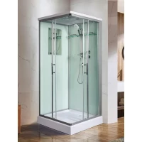 Душевая кабина WeltWasser Laine 1002 10000003263 100x100x217 см, с крышей, низкий поддон, профиль матовый хром, стекло прозрачное