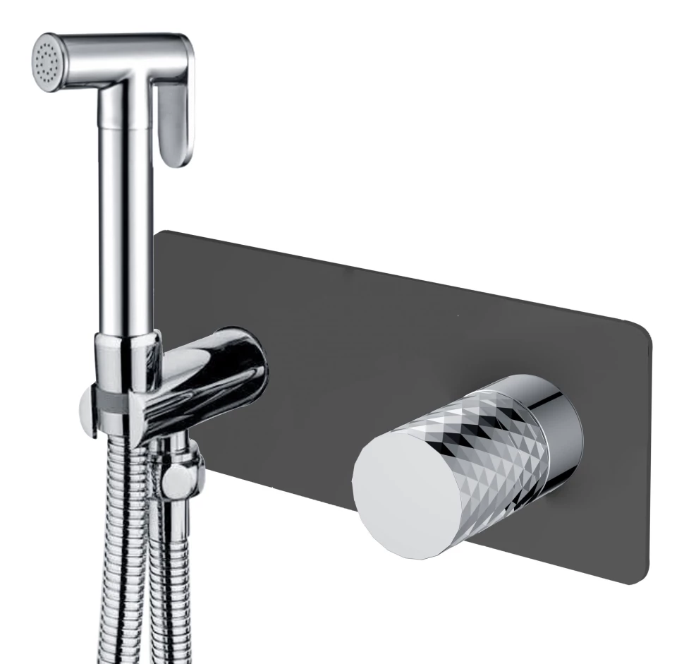 Гигиенический душ Boheme Stick 127-BCR со смесителем, хром/черный матовый душевая система 300 мм boheme stick touch 128 crcr 2