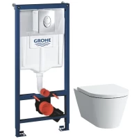 Комплект подвесной унитаз Laufen Kartell by Laufen  8.2033.6.000.000.1 + 8.9133.1.000.000.1 + система инсталляции Grohe 38721001