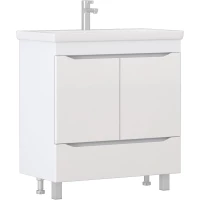 Тумба под раковину Vigo Grani 286 76,6 см, напольная, белый глянец/белый матовый