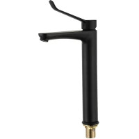 Смеситель для раковины Gappo G1021-26 медицинский, локтевой, черный матовый