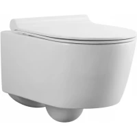 Унитаз подвесной Agger AT05100 безободковый, с сиденьем микролифт, белый глянец