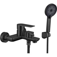 Смеситель для ванны Fmark FS8803H с душевым гарнитуром, черный матовый