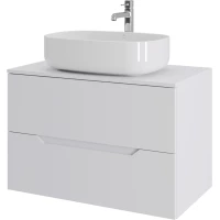 Тумба с раковиной Orange Line Li-80TuwMDF+B07-540W 80,2 см, подвесная, со столешницей, белый матовый