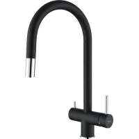 Смеситель для кухни Rivelato Trevi 2433505 antracite cromo с подключением к фильтру, выдвижным изливом, хром/антрацит