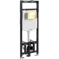 Инсталляция для унитаза WasserKRAFT Alme 15 15TLT.010.ME.PG03 с кнопкой смыва, золотой