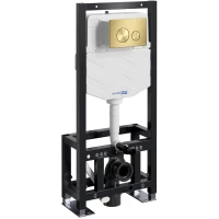 Инсталляция для унитаза WasserKRAFT Dill 61 61TLT.010.ME.MG02 с кнопкой смыва, золотой матовый