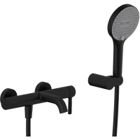 Смеситель для ванны Savol S-AF5524H с душевым гарнитуром, черный матовый