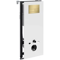 Инсталляция для унитаза WasserKRAFT Abens 20 20TLT.010.ME.WH.MG04 с кнопкой смыва, золотой матовый