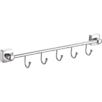Планка с крючками Fixsen Kvadro FX-61305B-5 для ванны, хром