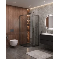 Душевой уголок Cezares Molveno MOLVENO-R-1-90-C-GM-IV 90x90 см, профиль ружейная сталь матовый, стекло прозрачное