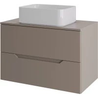 Тумба с раковиной Orange Line Li-70TuLMDF+B02-460W 70,2 см, подвесная, со столешницей, латте матовый