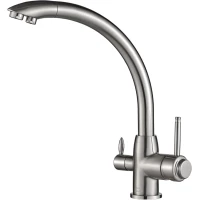 Смеситель для кухни Zorg SH 699 SATIN с подключением к фильтру, сатин