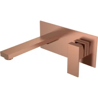 Смеситель для раковины Boheme Qubic 475-CB встраиваемый, медь матовая