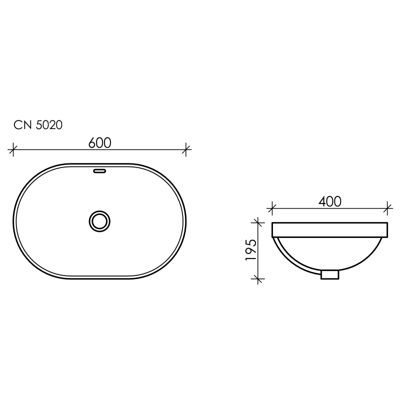 Раковина 60x40 см Ceramica Nova Element CN5020