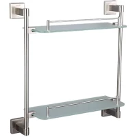 Полка стеклянная Gappo G1707-2 42,5 см, двойная, сатин 