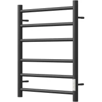 Полотенцесушитель электрический Point Аврора П6 PN10856B 600x532, диммер правый, черный матовый