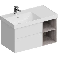 Тумба белый матовый/дуб орегон 87,8 см Kerama Marazzi Cubo CUB.90Lh\WHT.M