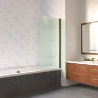 Шторка на ванну Vegas Glass EV LUX 75 05 Moru R 75 см R, профиль бронза, стекло рифленое