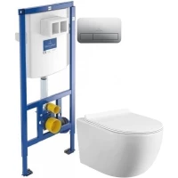 Комплект подвесной унитаз MEER MR-2100 + система инсталляции Villeroy & Boch 92246100 + 92249061