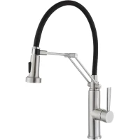 Смеситель для кухни Emar ЕСВ 7012 с гибким изливом, сатин