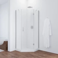 Душевой уголок Vegas Glass AFA-Pen NOVO 110 07 02 R 110x110 см R, профиль матовый хром, стекло шиншилла