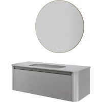 Комплект мебели Armadi Art Voi Luna 782-120-L + 786-120-L без отв. + 545-100-MG 122 см, подвесной, серый матовый