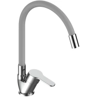 Смеситель для кухни Voda Tide TD519G с гибким изливом, хром/серый