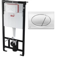 Инсталляция для унитаза AlcaPlast Sadromodul AM101/1120-3:1 RU M71-0001 с кнопкой смыва, хром